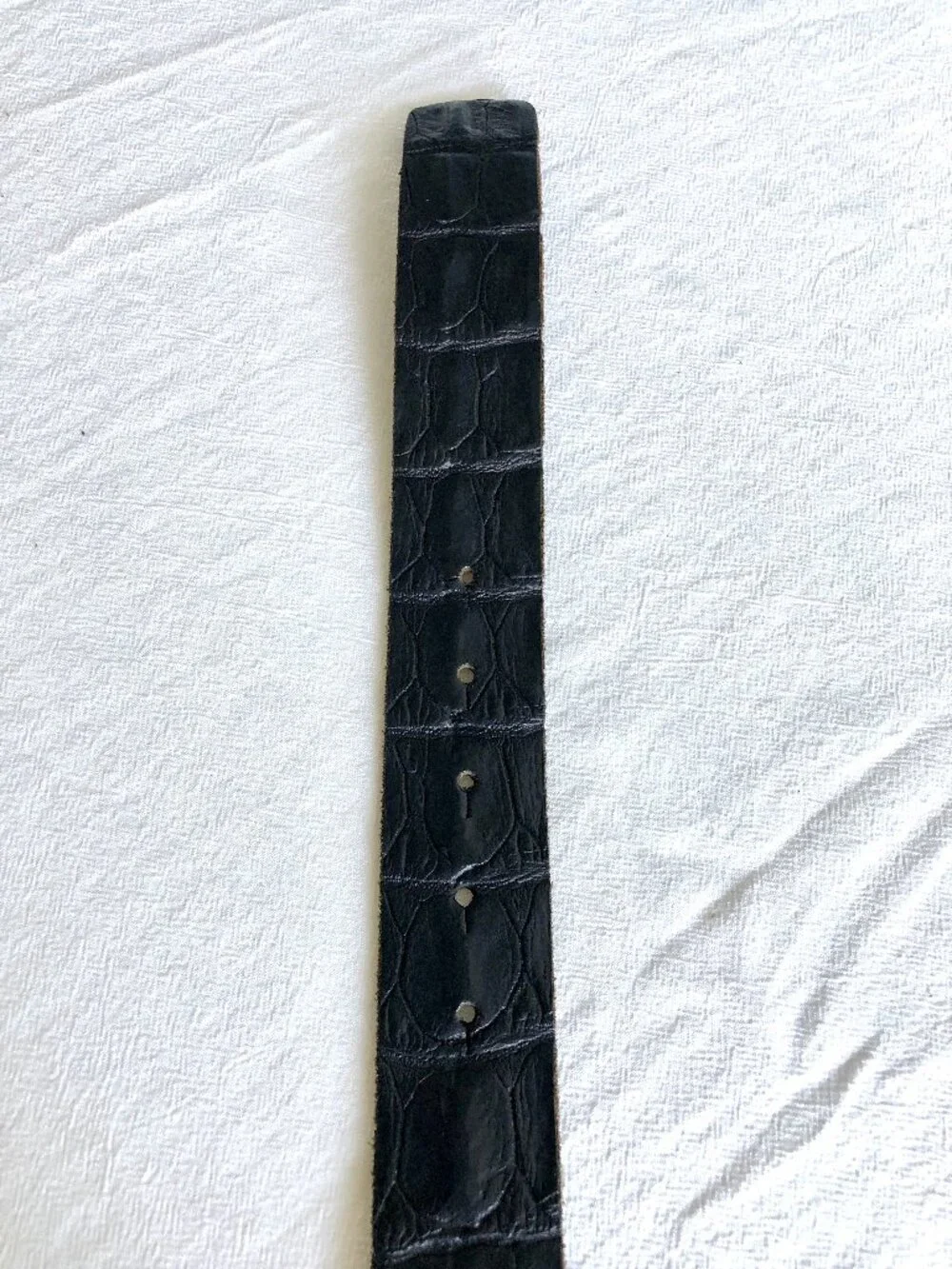 Just Cavalli Leather Embossed Croc Belt, Bronze Toned Buckle with Rhinestones